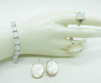 MOTHER OF PEARL, OPAL 925 SETS