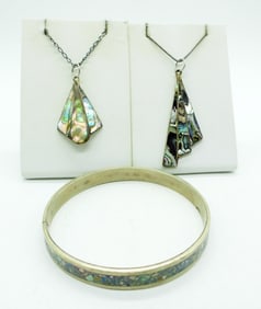 VTG 925 ABALONE NECKLACES & BRACELET