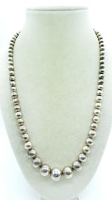 VTG 925 BALL BEADED NECKLACE