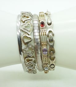 (5) STERLING FASHION BRACELETS