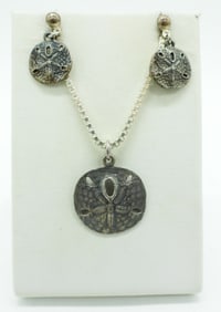 STERLING SAND DOLLAR NECKLACE SET