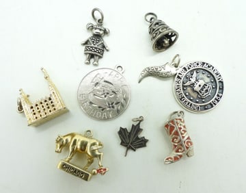 (8) VTG CHARMS - STERLING