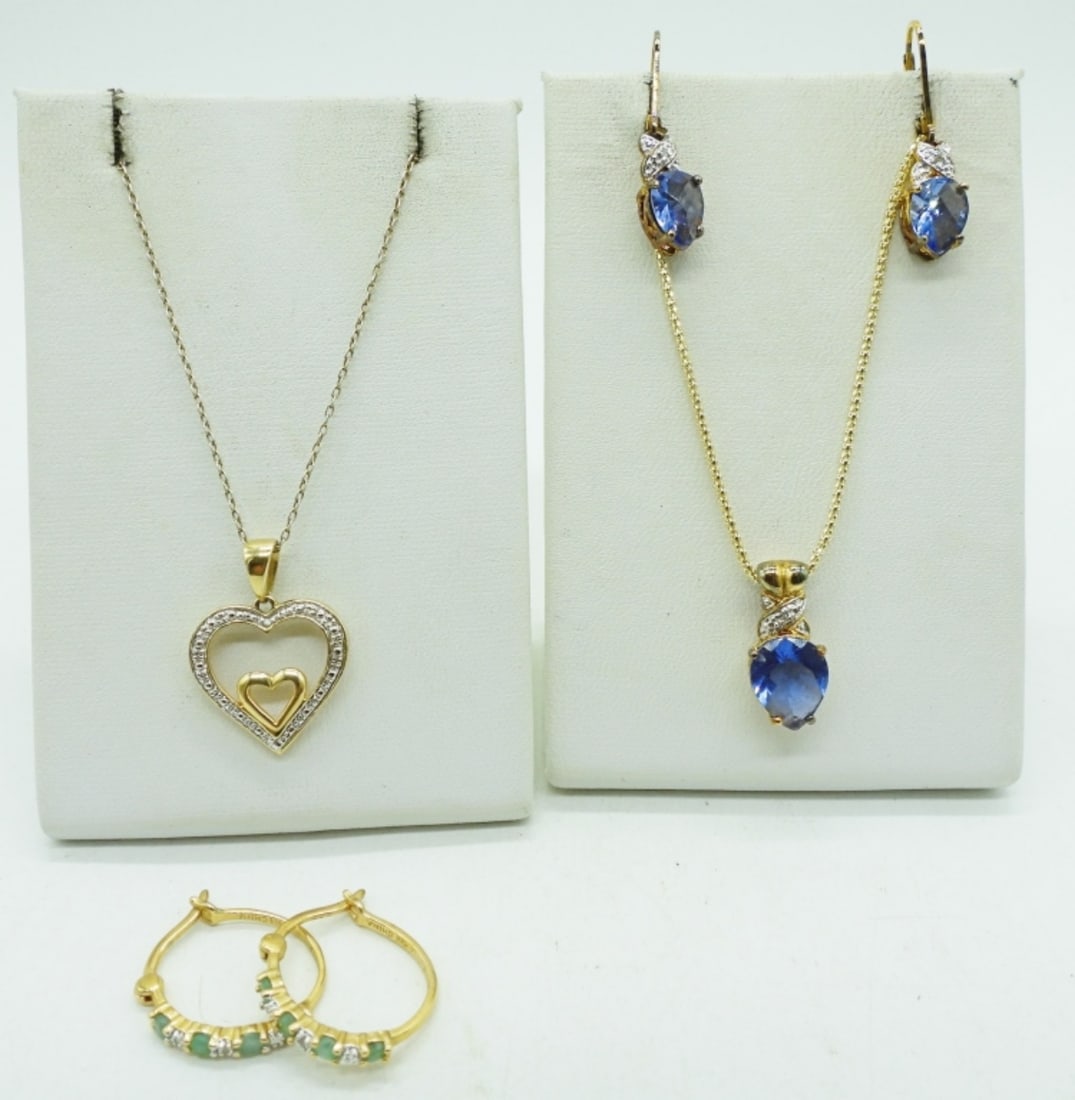 (4) AMETHYST & EMERALD STERLING PIECES (1 of 4)