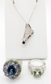 HARP 925 PENDANT & TWO RINGS