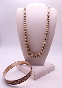 GRADUATED BALL BEAD 925 NECKLACE & MORE