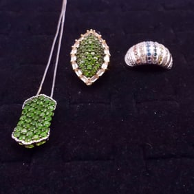 CHROME DIOPSIDE SET & OTHER 925 RING