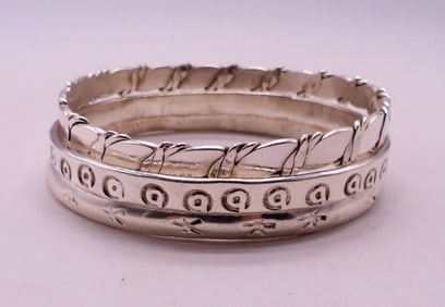 (3) STERLING BANGLE BRACELETS