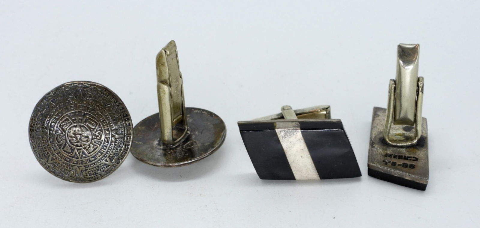 2 PAIR VTG 925 TAXCO & MEXICO CUFFLINKS (1 of 2)