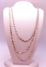 (2) FANCY STERLING CHAINS