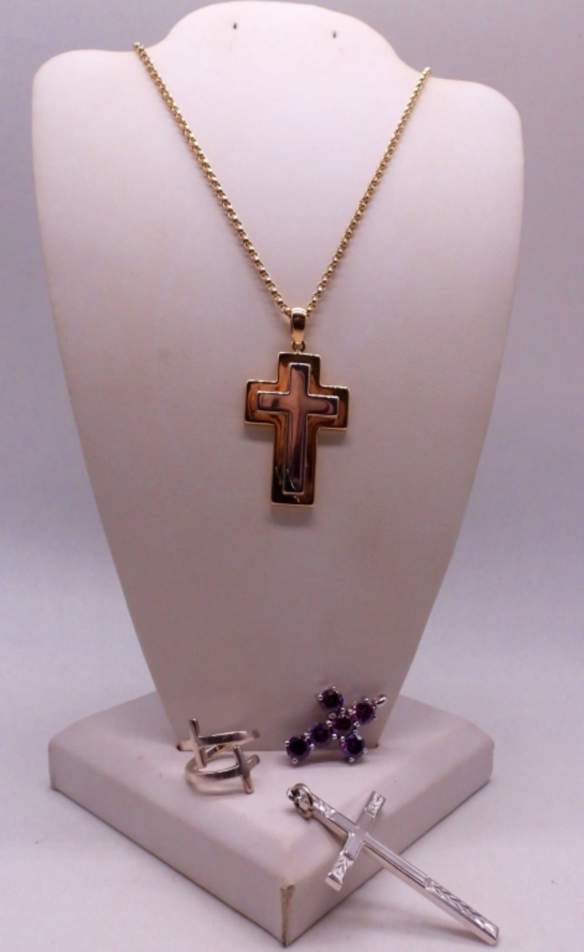 STERLING CROSS PENDANTS & RING (1 of 2)