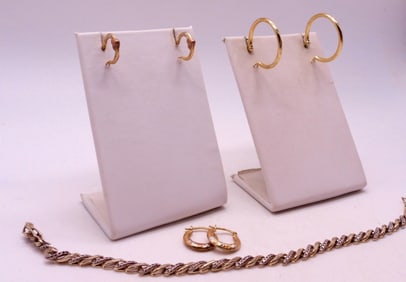 STERLING GOLD TONE EARRINGS / BRACELET