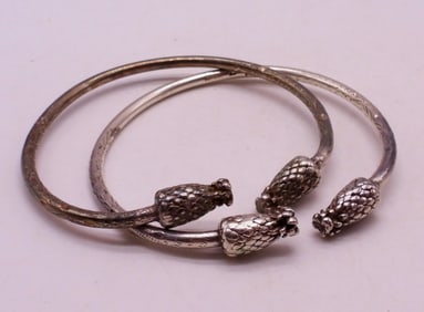 (2) STERLING BANGLES