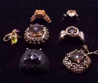 TIGERS EYE, SMOKEY QUARTZ & MORE 925