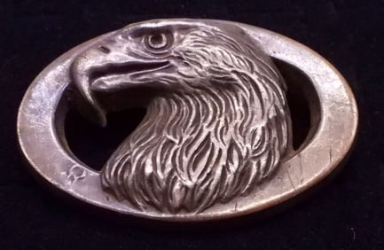 STERLING EAGLE HEAD BELT BUCKLE