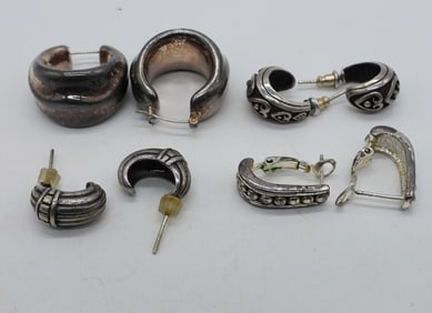 (4) PAIR OF 925 HOOP EARRINGS
