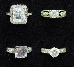 STERLING BRIDAL STYLE RINGS & NECKLACE