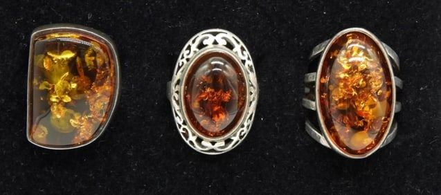 STERLING AMBER 5 PIECE LOT