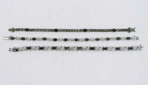 SAPPHIRE, LABRADORITE & GREEN BRACELETS