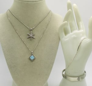 LARIMAR, SNOWFLAKE & 925 BRACELETS