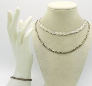 VTG STERLING BRAIDED CHAINS