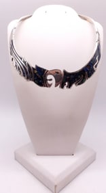 TAXCO STERLING GEM INLAY NECKLACE