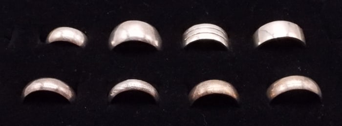 (8) STERLING BAND RINGS