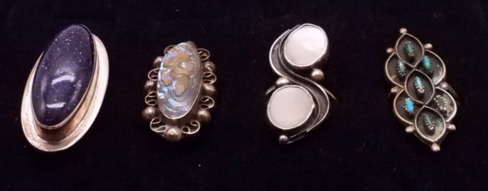 TAXCO BLUE GOLDSTONE RING & MORE 925
