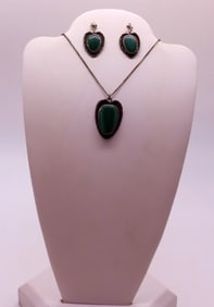 VTG STERLING MALACHITE MATCHING SET