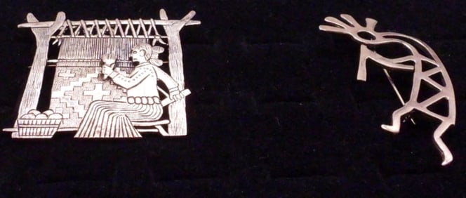 VTG STERLING MEXICO BROOCHES