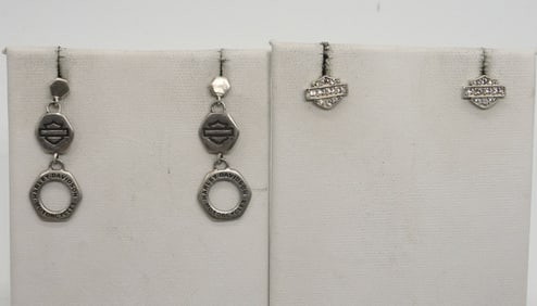 (2) HARLEY DAVIDSON STERLING EARRINGS
