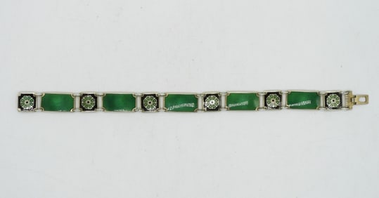 NORWAY GREEN ENAMEL 925 BRACELET