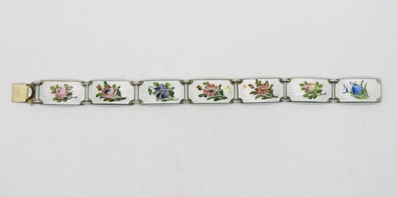 NORWAY FLORAL ENAMEL 925 BRACELET