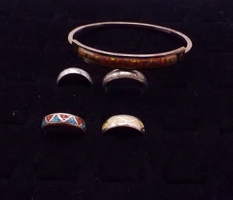 OPAL / TURQUOISE STERLING RINGS / BRACELET