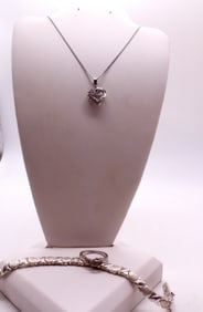 STERLING HEART SHAPED SET