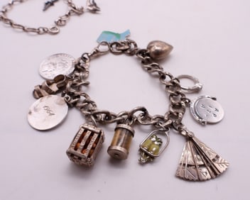 (2) VTG STERLING CHARM BRACELETS