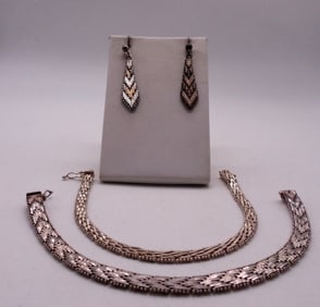 MATCHING STERLING BRACELETS /EARRINGS