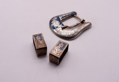 STERLING MEXICO BELT BUCKLE & PIECES