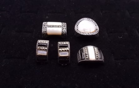 STERLING MOTHER OF PEARL SET