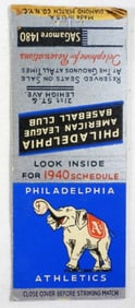 1940 PHILADELPHIA ATHLETICS MATCH BOOK
