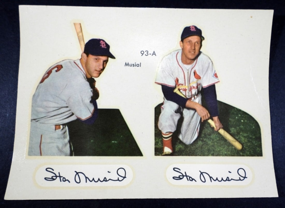 1952 STAR-CAL DECAL STAN MUSIAL 93-A: DUAL MUSIAL DECAL - NICE VGEX