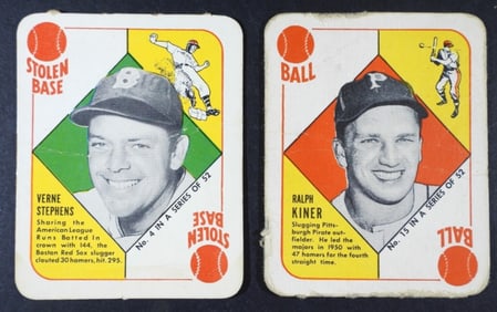 (2) 1951 TOPPS RED BACK CARDS