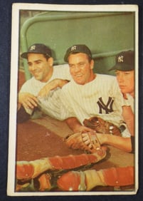 1953 BOWMAN #44 BAUER/BERRA/MANTLE