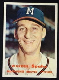 1957 TOPPS #90 WARREN SPAHN EX+