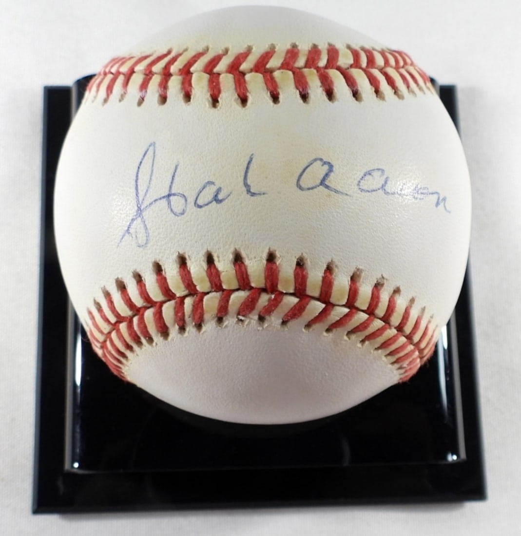 HANK AARON AUTO MLB BASEBALL (1 of 2)