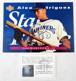 ALEX RODRIGUEZ 1995 JUMBO CARD SIGNED
