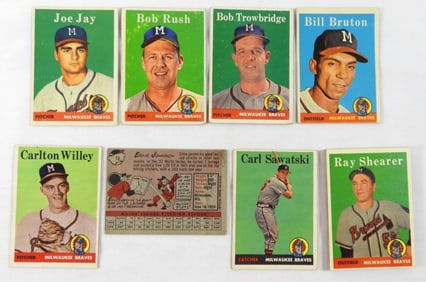 (17)1958 TOPPS MILWAUKEE BRAVES CARDS