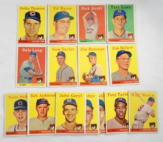 (16) 1958 TOPPS CHICAGO CUBS CARDS