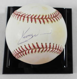 KERRY WOOD AUTOGRAPHED BASEBALL: OFFICIAL MAJOR LEAGUE BALL - MLB HOLO STICKER ON BALL - NO PAPER COA / UNVIFIED