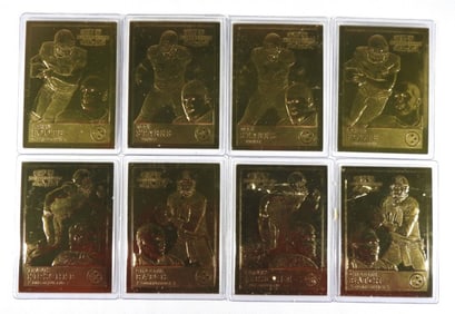 (8) DANBURY MINT GOLD CARDS FOOTBALL