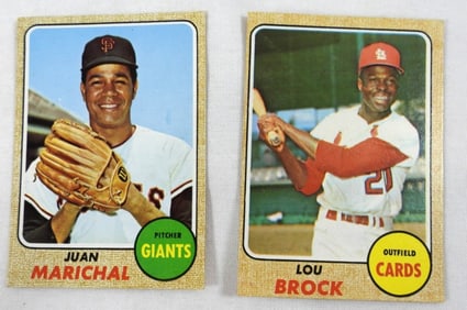 MARICHAL & BROCK 1968 TOPPS CARDS